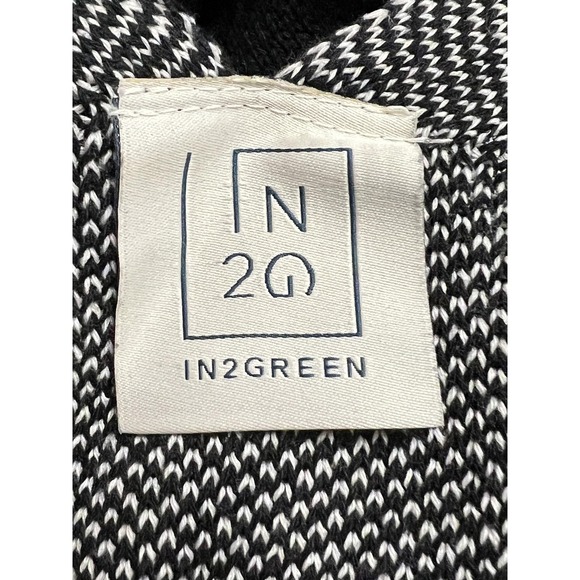 IN2GREEN Poncho Womens One Size Black Striped Knit Kimono Scout & Cellar - Picture 2 of 8